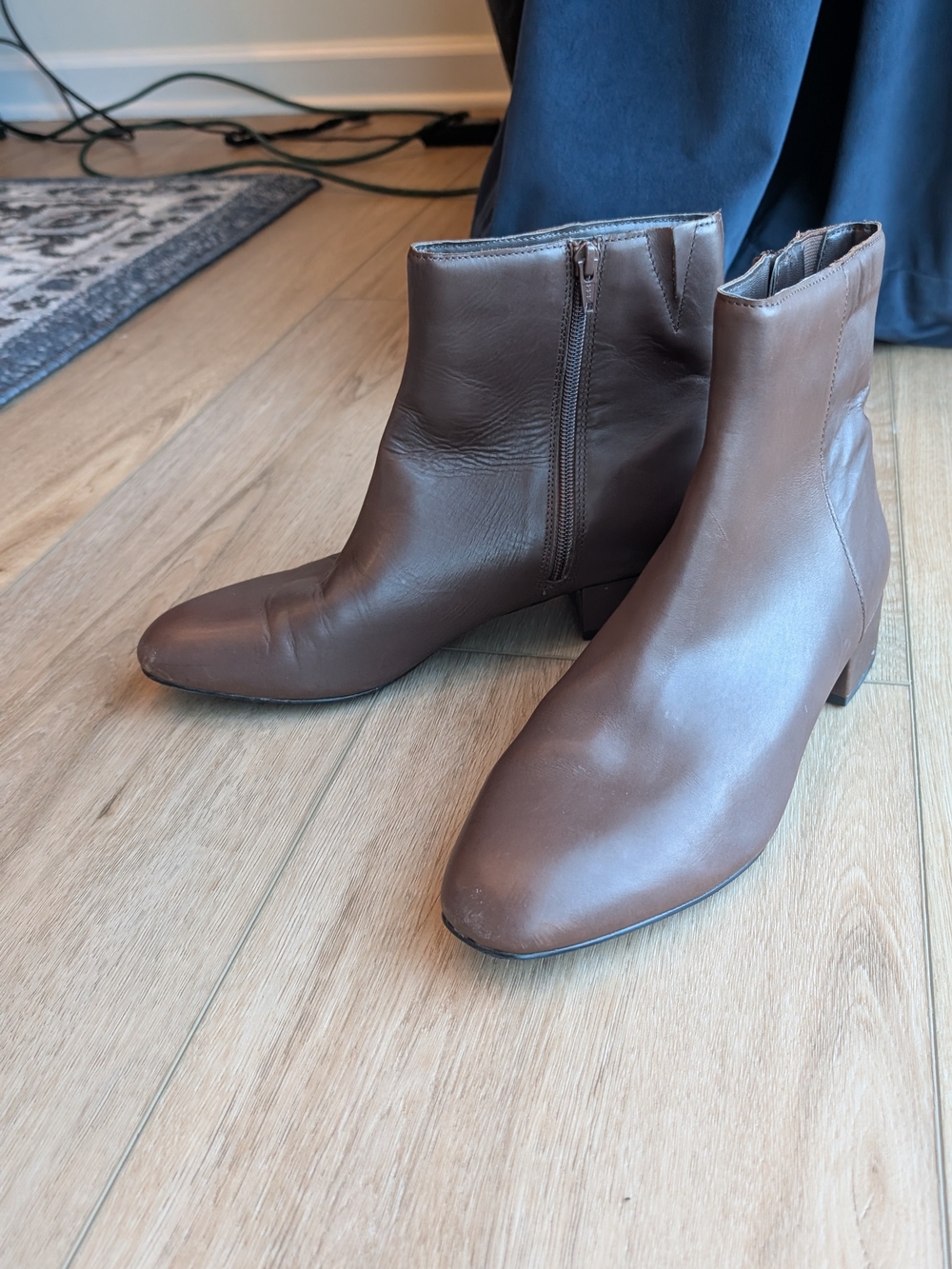 Banana Republic Brown Leather Ankle Booties with Side Zip